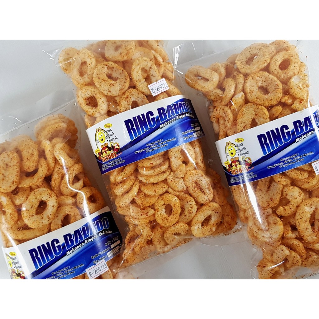 

Victory Snack - Camilan Ring Balado / Ring Pedas Spesial hot murah isi 100 gr