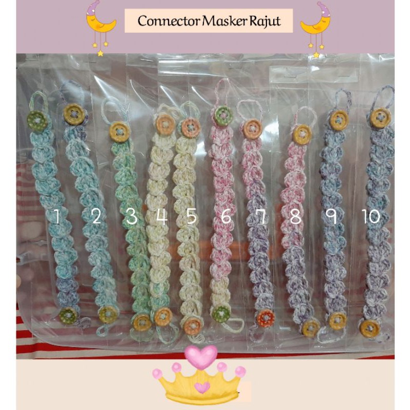 konektor masker rajut cantik