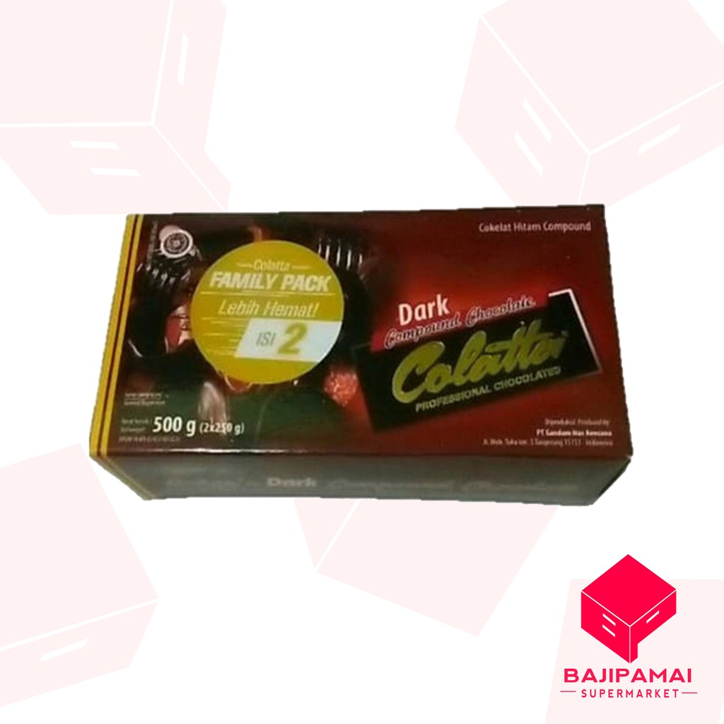 

COLATTA DARK COMPOUND CHOCOLATE FAMILY PACK ISI 2 500 GR / BAJI PAMAI