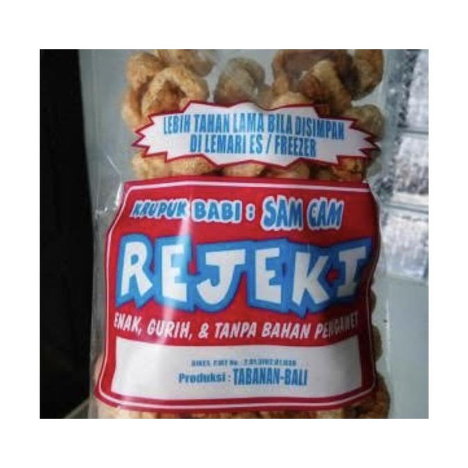 

DISKON! Krupuk Samcan / Kulit Babi REJEKI Khas Bali 200gr