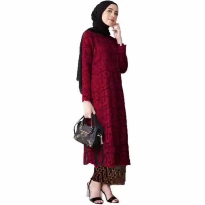 ATASAN KEBAYA BRUKAT TUNIK MODERN / ATASAN KEBAYA MODERN / BAJU KEBAYA TUNIK BRUKAT