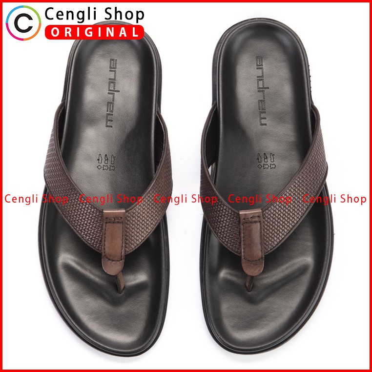 ANDREW SANDAL JEPIT PRIA TERBARU ORIGINAL CASUAL KULIT COKLAT ANM10