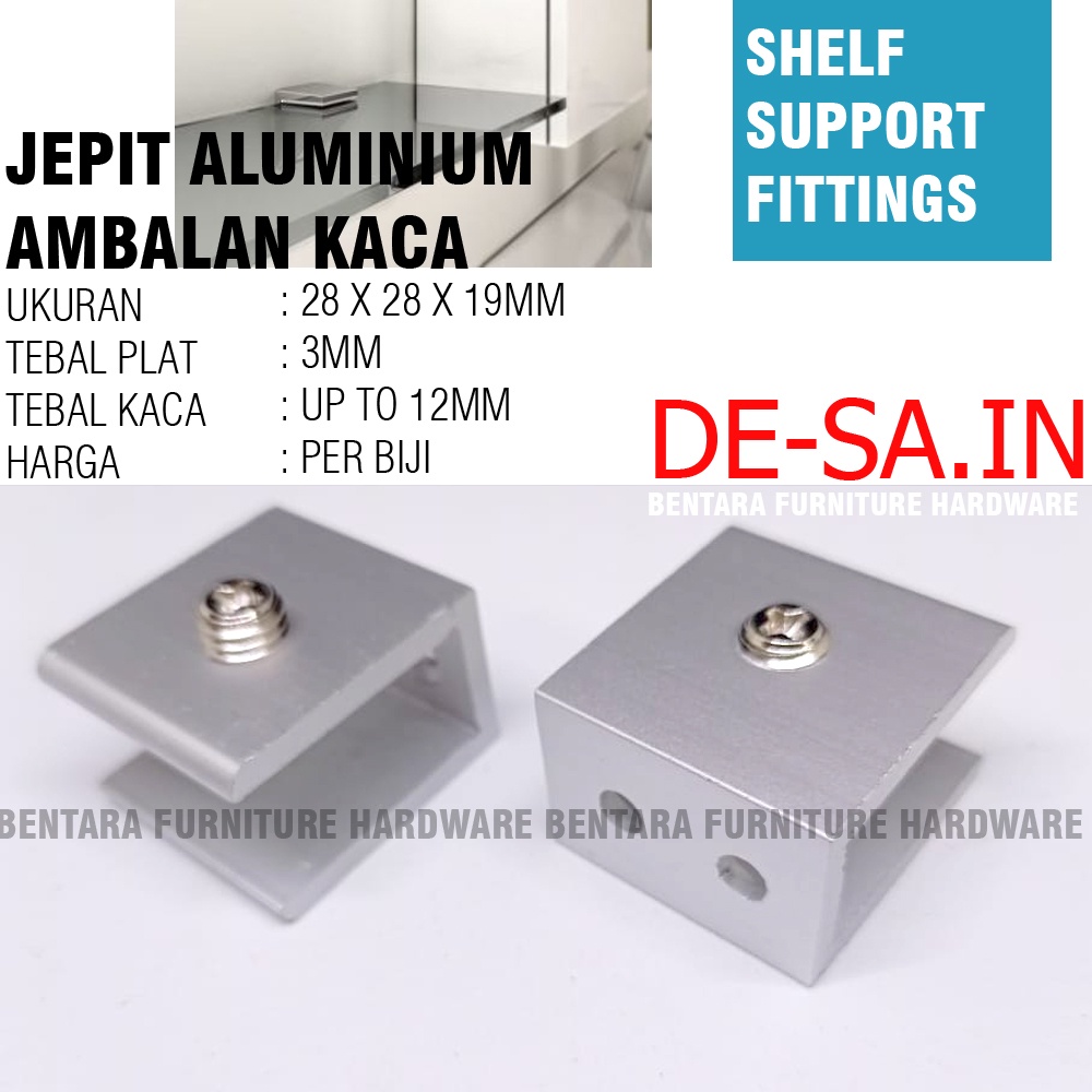 Jual Mm Aluminium Braket Ambalan Jepit Kaca Kotak Cm Glass Shelf Brackets Glass Clamp Holder