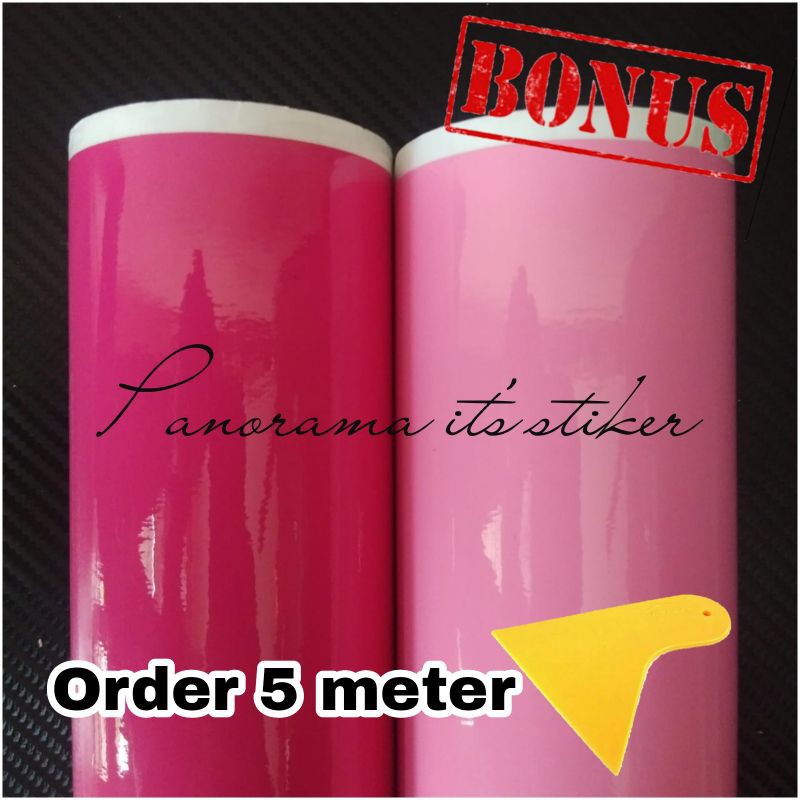 SKOTLET STICKER MOTOR PINK DOFF /STICKER MOTOR WARNA KILAP /SCOTLITE MOTOR MERAH MUDA /SKOTLET MOTOR