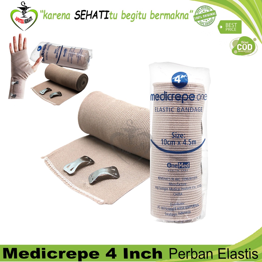 MEDICREPE 4 INCH PERBAN VERBAN ELASTIS PEMBALUT LUKA PATAH TULANG