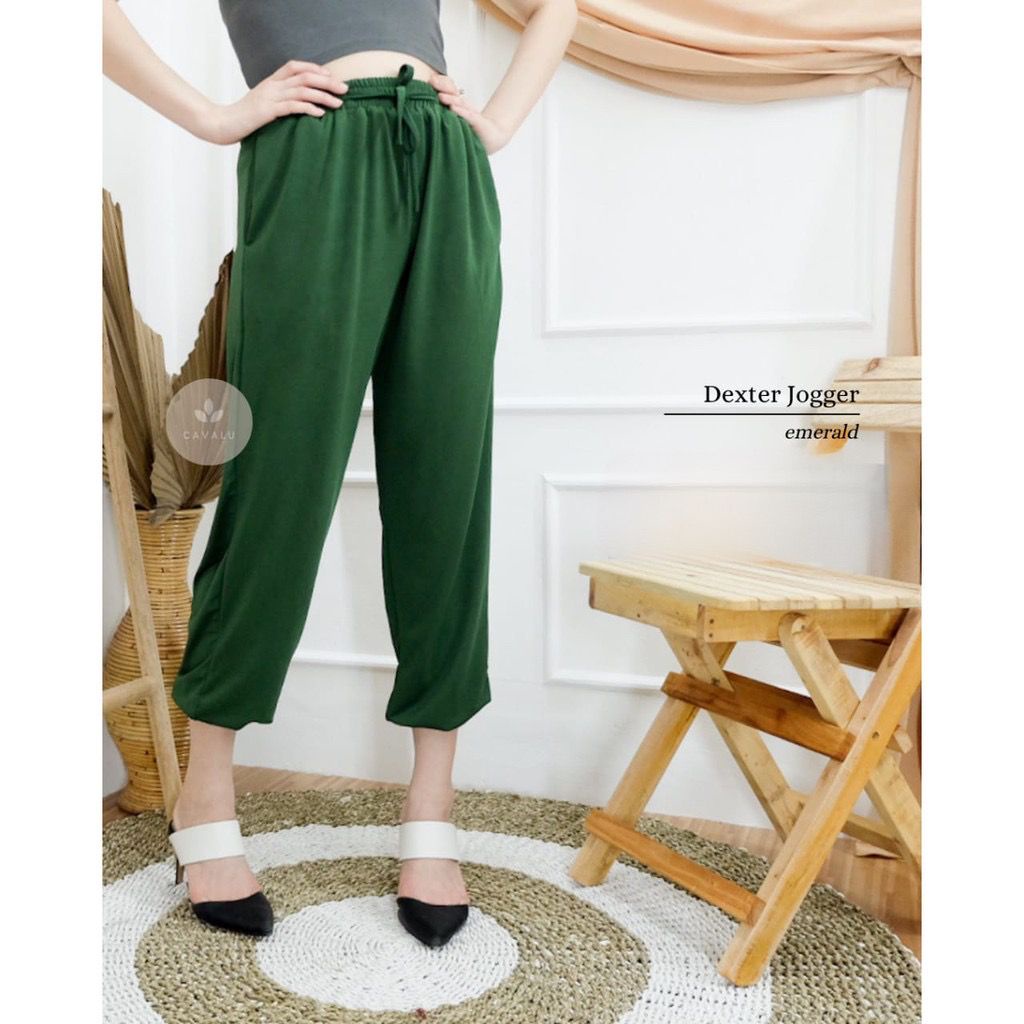 CAVALU 159 Dexter Jogger Pants Korean Long Pants Celana Panjang Wanita