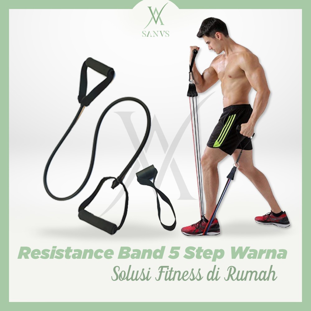 (MAINANKYU) RESISTANCE BAND SET 11 PCS BEBAN 10-30LBS INCLUDE DOOR ANCHOR DAN HANDLE ALAT HOME FITNESS KARET GYM OLAHRAGA HOME WORKOUT EASY LIFE ORIGINAL IMPOR BERGARANSI - SANUS