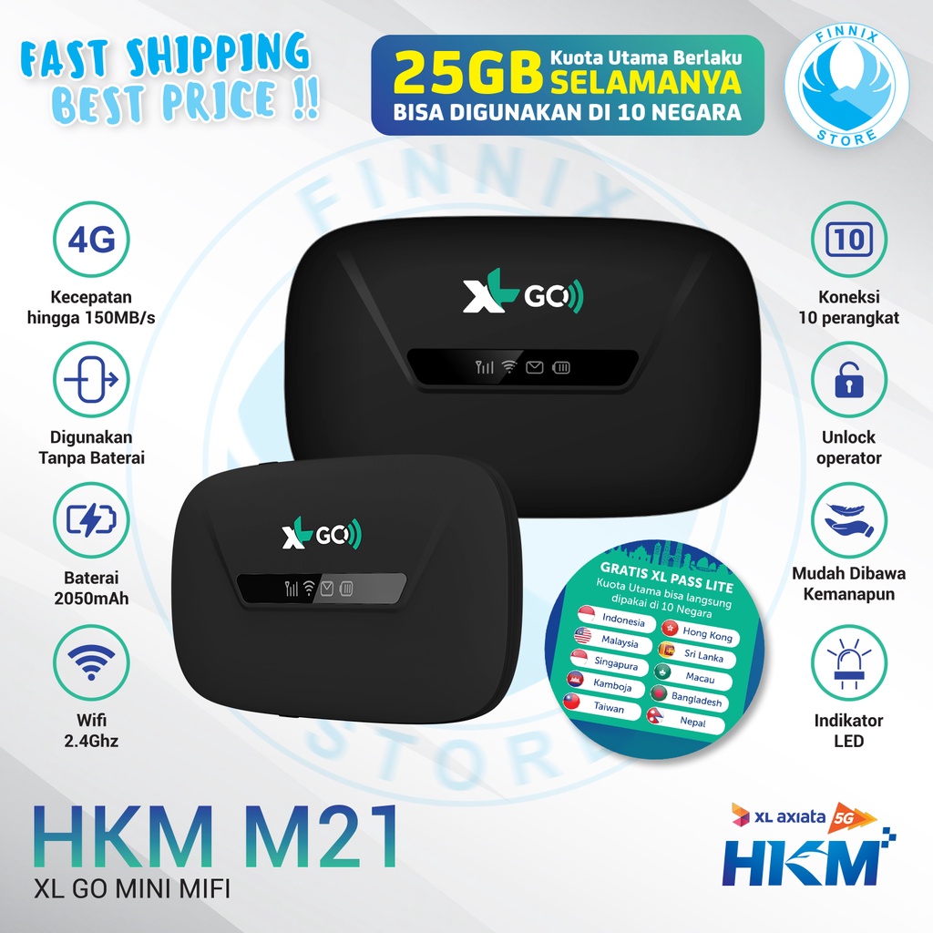 Jual HKM M21 Modem Mifi Wifi XL GO IZI 4G LTE Bypass & Unlock All