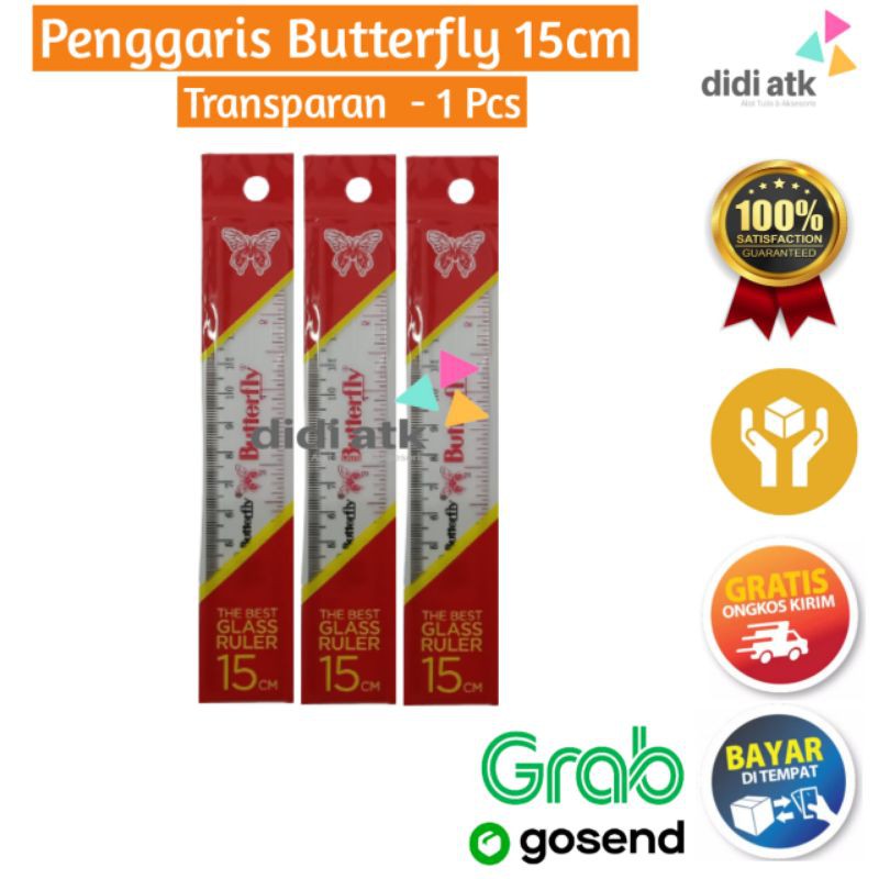

Ecer Penggaris Butterfly 15 cm / Garisan Mistar