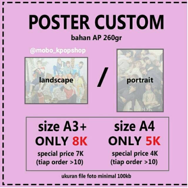  Poster  Kpop Ukuran  A3 Custom