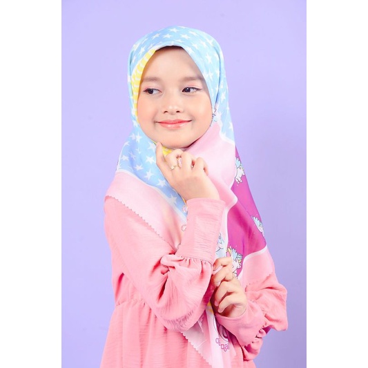 VOAL PRINTING UNICORN BINTANG / HIJAB KARAKTER ANAK / VOAL ANAK / JILBAB ANAK / KERUDUNG ANAK