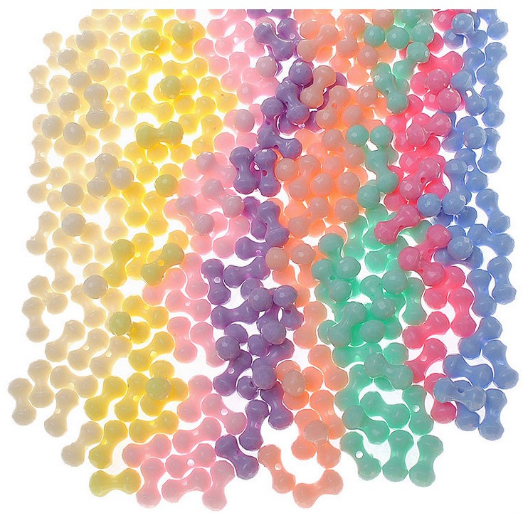 20pcs Manik-Manik Plastik Warna Campur Ukuran 7x14mm Untuk Bayi DIY