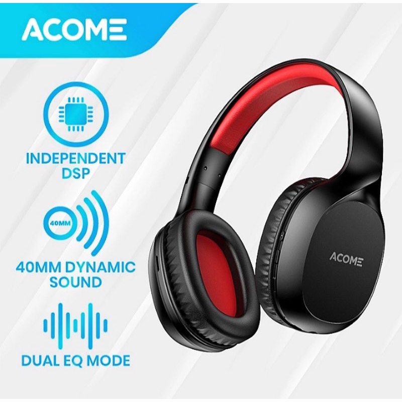 ACOME Over-ear Bluetooth Headphone DSP Noise Reduction Dual EQ Mode Tune H1