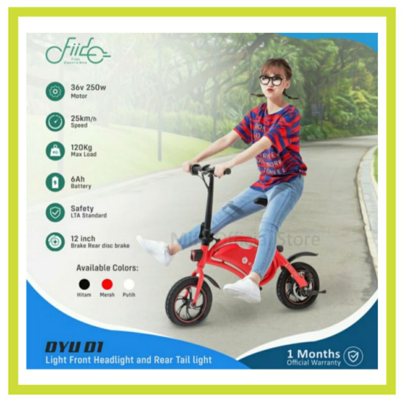 Fiido Electric Scooter DYU D1 Sepeda Skuter Listrik Bike Bicycle Motor