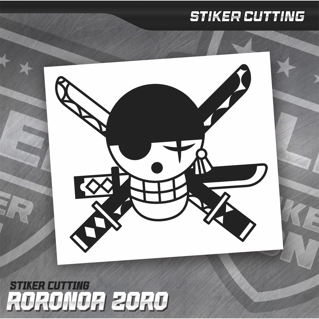 STIKER ONE PIECE RORONOA ZORO LOGO BAJAK LAUT ZORO STIKER CUTTING