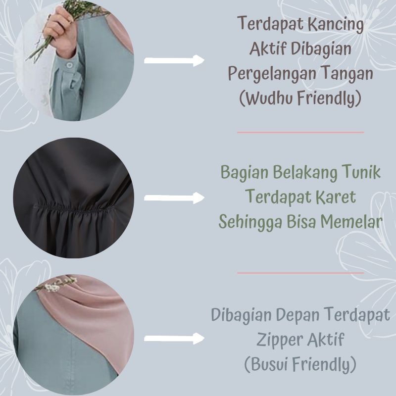 Beautyshirt / Moza / Setelan rok+tunik / Busui Friendly / Bahan Paulista