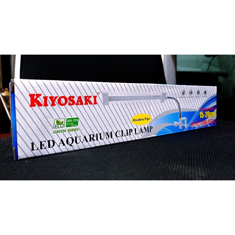 PROMO LAMPU AQUARIUM JEPIT LED KIYOSAKI KYC 3WATT