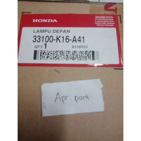 Light Assy Head Reflektor Lampu Depan New Scoopy Esp K16 2015 2017 Original Ahm 33100K16A41