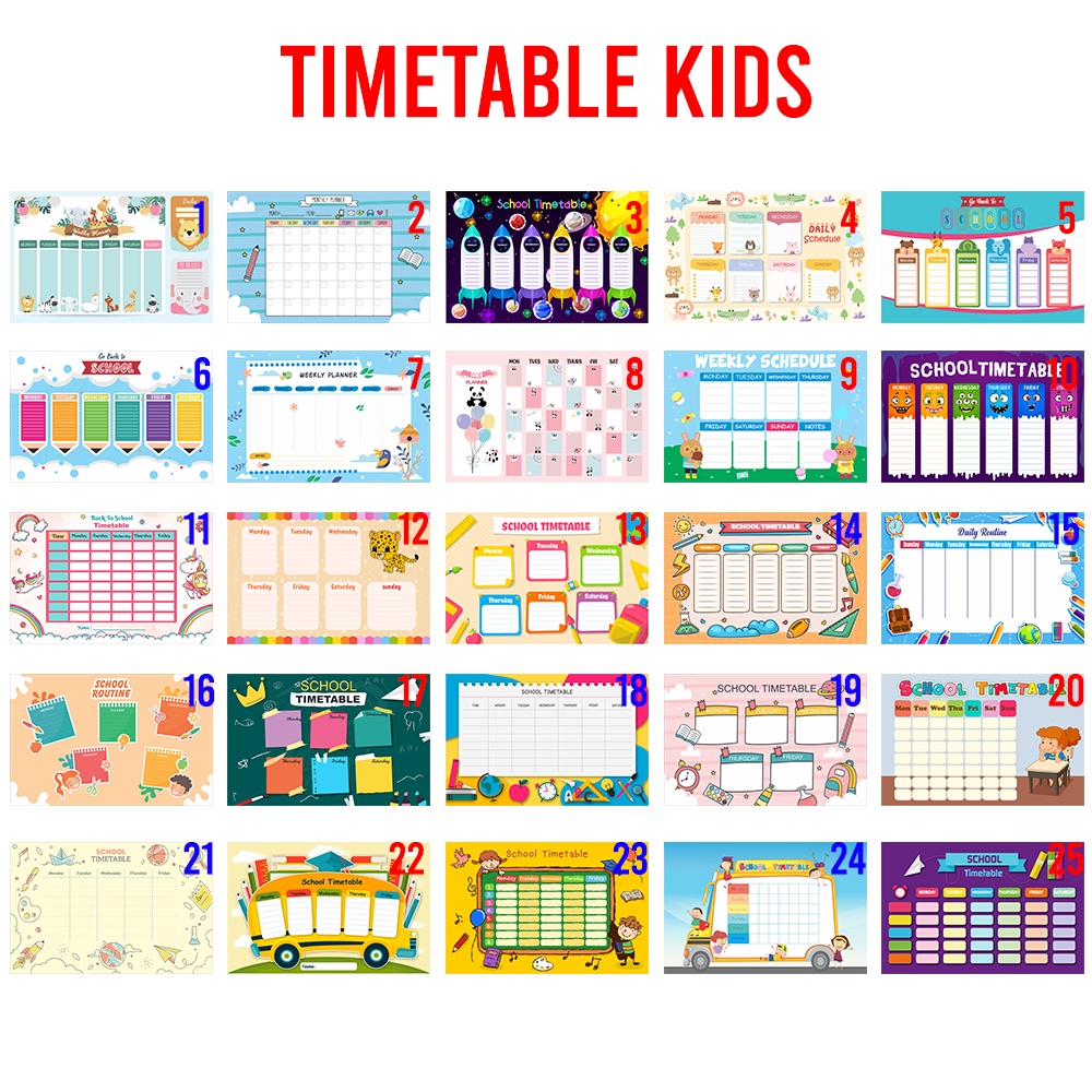 

Planner Daily Weekly Monthly Jadwal Sekolah Kegiatan Schedule Board Agenda Notebook Poster Belajar