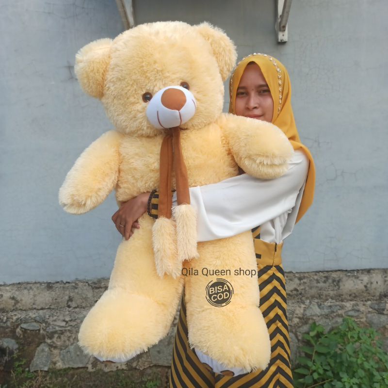 boneka TEDDY BEAR JUMBO TELAPAK ISTIMEWA 90CM