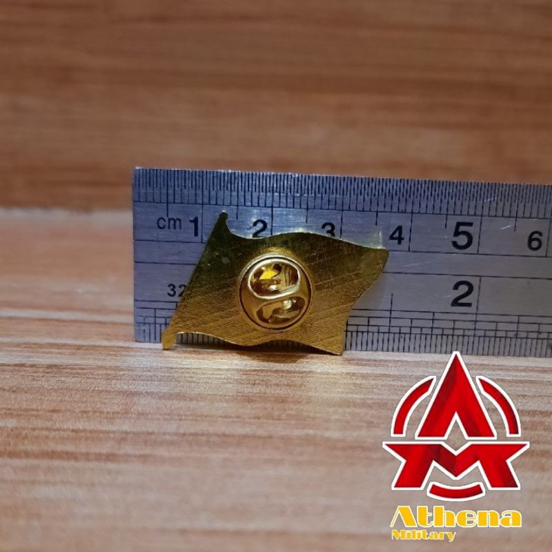 Pin Bendera Indonesia Berkibar Pin Bendera Merah Putih Berkibar 2.5cm Kuningan Paku Satuan