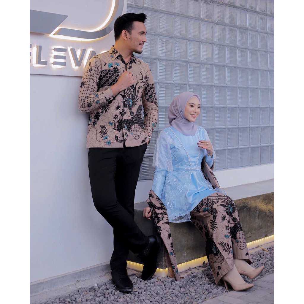 (COD) TERMURAH Kebaya Couple Modern 2022 / Kebaya Set / kebaya Lamaran / Kebaya Wisuda / Batik Coupl