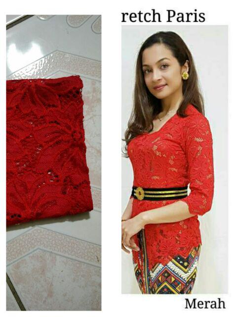 Setelan Kebaya Stretch Paris Merah
