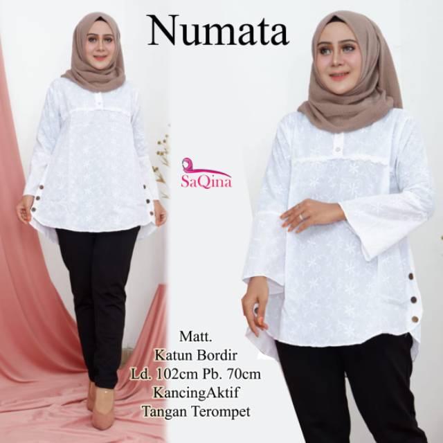 BLOUSE // BLOUSE PUTIH // NUMATA BLOUSE // BAJU ATASAN WANITA BAHAN KATUN BORDIR