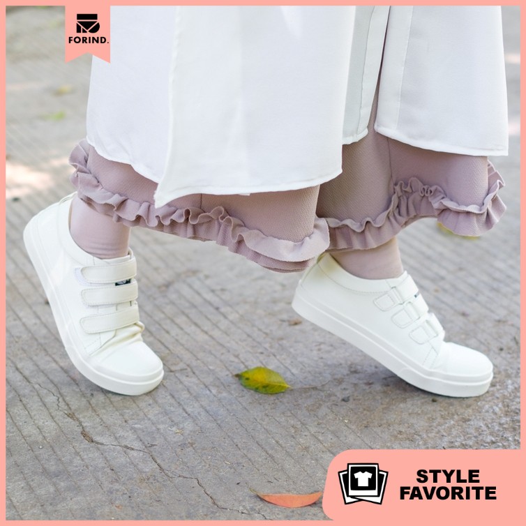 Meisie White | 36-41 | Sepatu Sneakers Casual Jalan Simpel Wanita Cewek Women Footwear | FORIND x Lvnatica