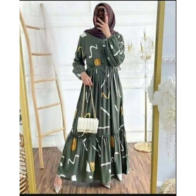 GAMIS RAYON HIUNA // LUNA DRESS ARMY // HOMEYDRESS VIRAL