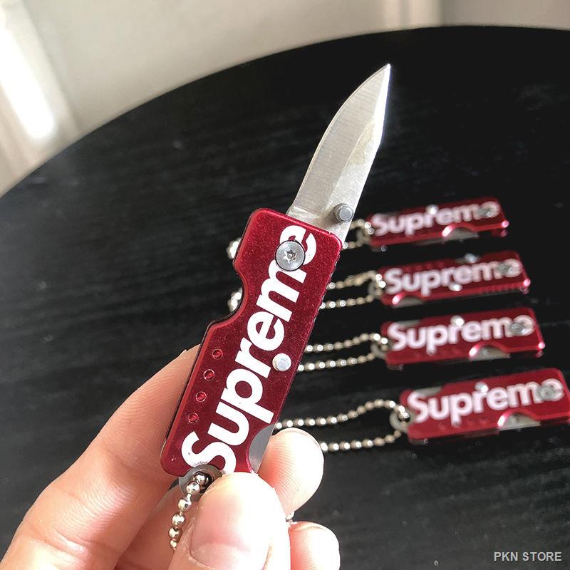 supreme  Supreme Tide Merek Pisau Mini Kalung Liontin Liontin Portabel Pisau Lipat Gantungan Kunci L