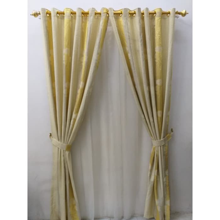 Promo Gorden jendela hordeng minimalis jacquard Bunga Abstrak