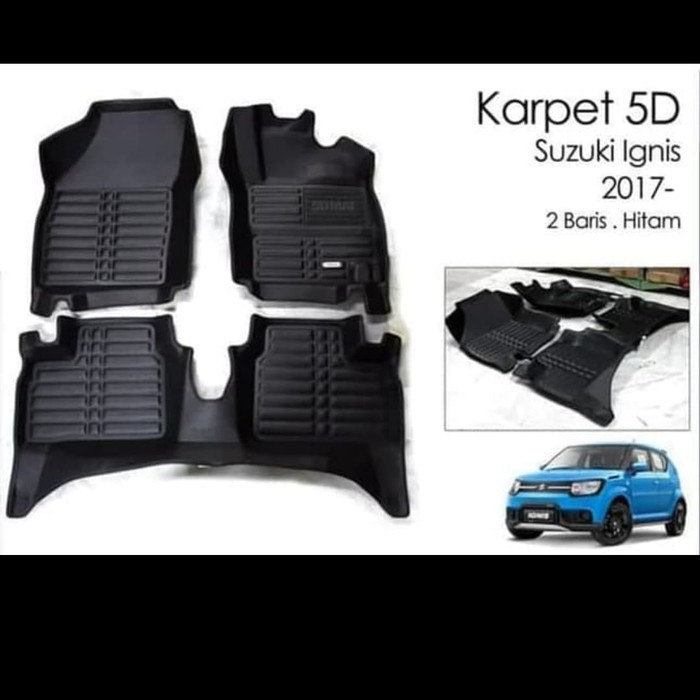 Karpet 5D Suzuki Ignis 2017 up Hitam 2 Baris