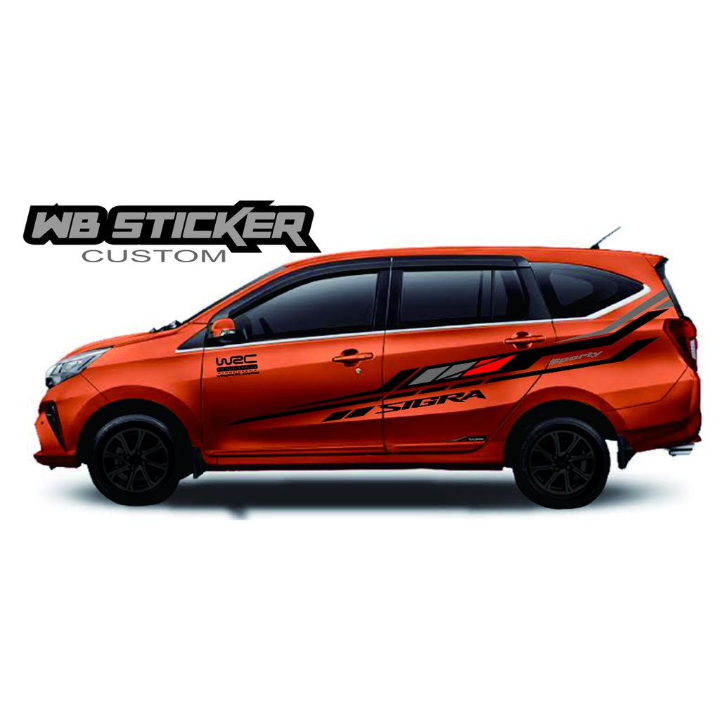 TERBARU Stiker mobilSigra-orange avanza xenia terios sigra honda brio calya agya ayla honda jazz ert