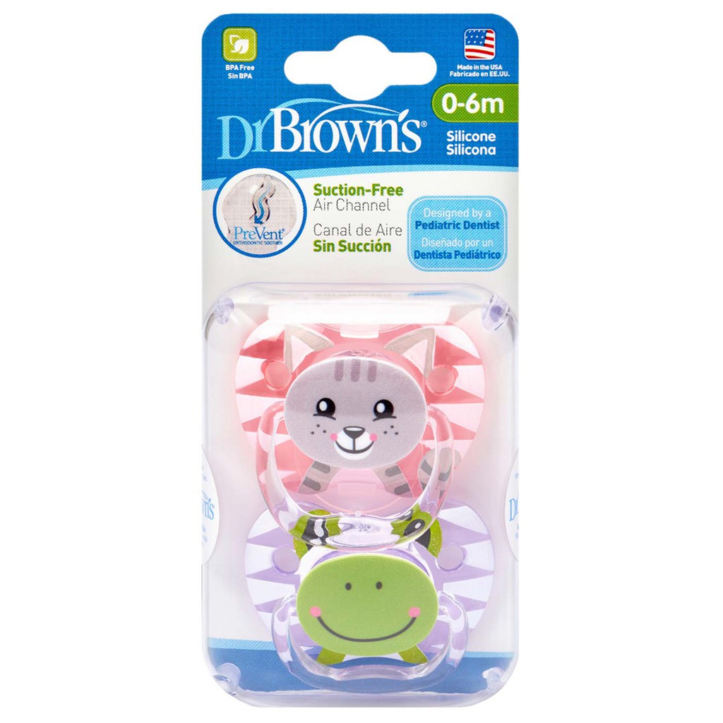 Dr. Brown's Printed Shield Pacifier Stage 1 (0-6M) Ready Pilihan Warna