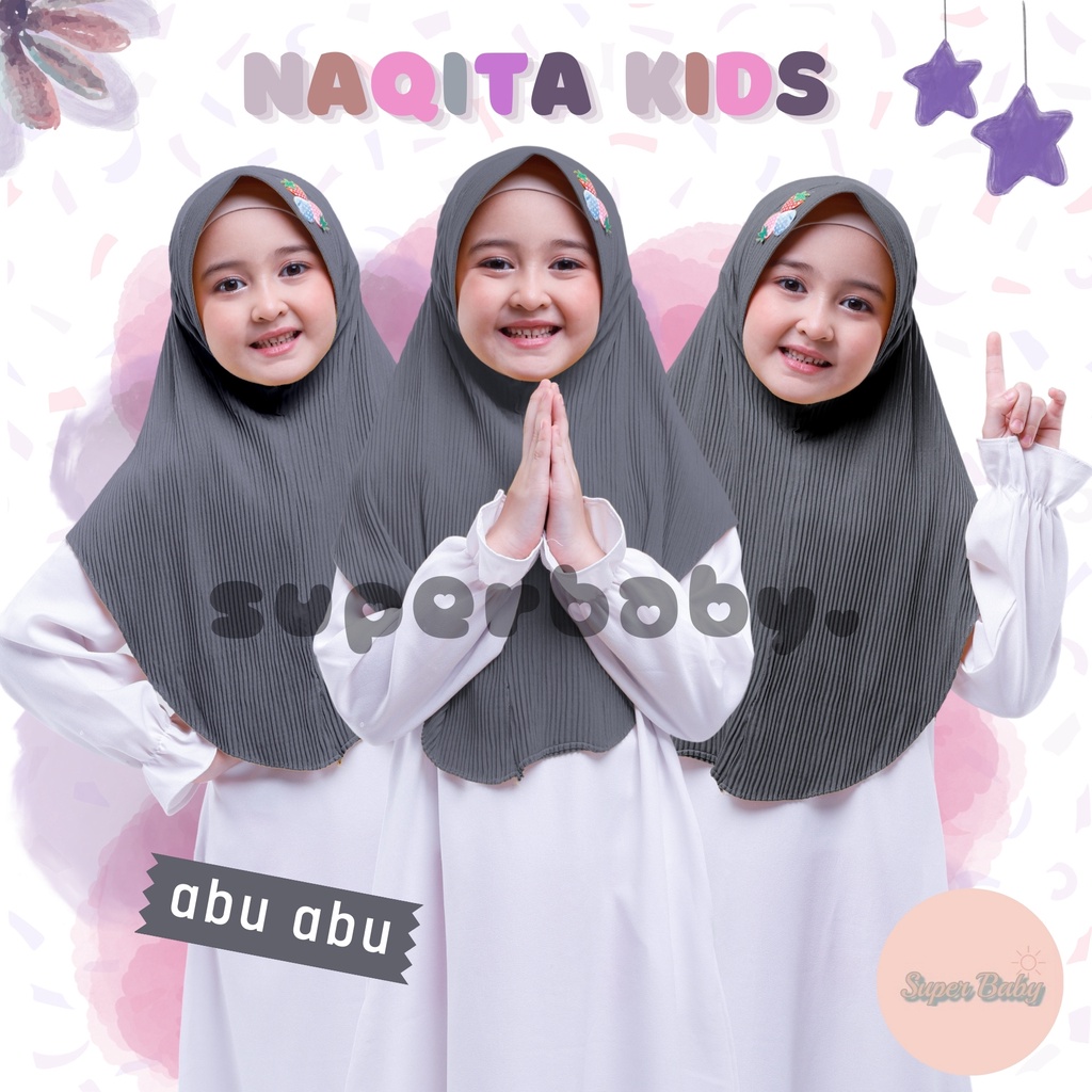 JILBAB BERGO ANAK PLISKET PREMIUM HIJAB TERBARU TERLARIS BERGO INSTAN ANAK NAQITA KIDS USIA 4-7 TAHU