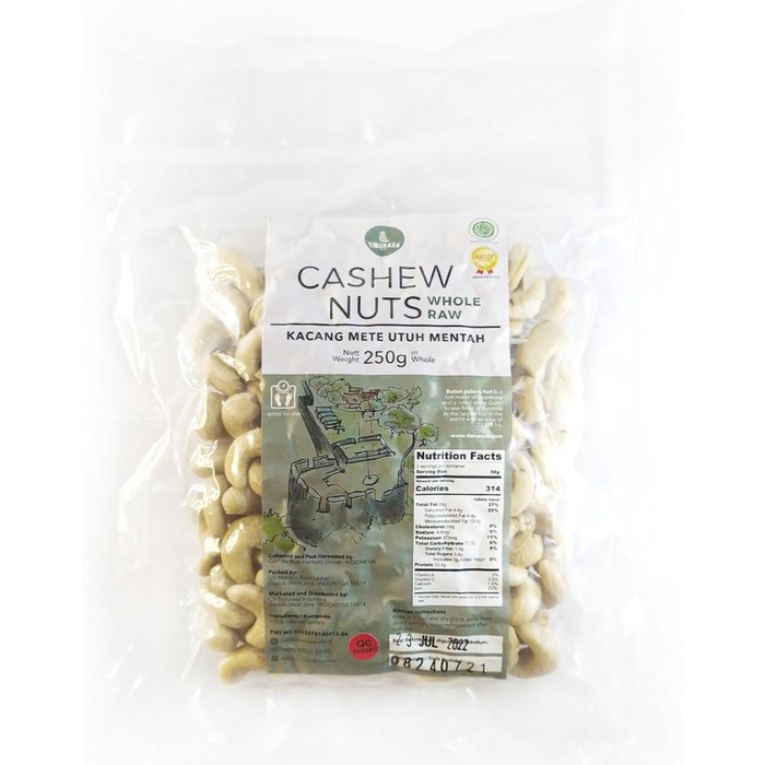 

Kacang Mete Utuh Mentah / Cashew Nuts Whole Raw Timurasa - 250gr