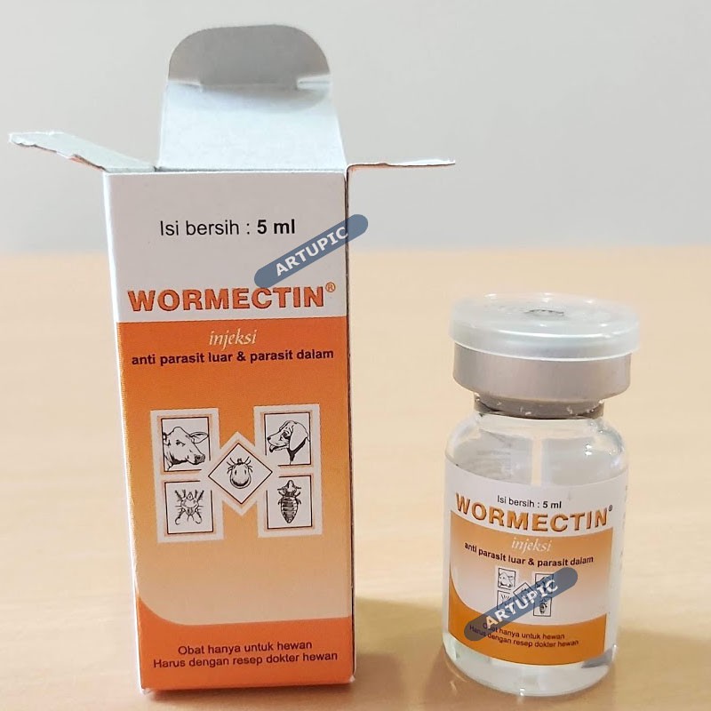 Wormectin Injeksi 5 ml Obat Scabies Suntik Injeksi Kudix Kutu Jamur Caplax Cacing Kucing Kelinci