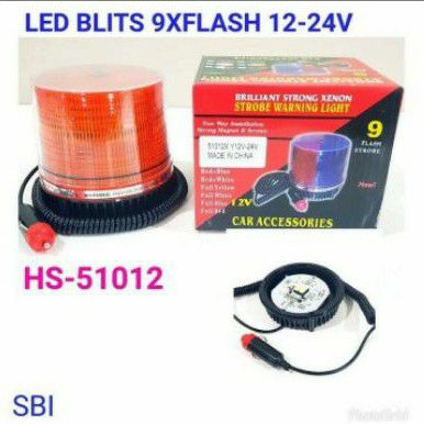 LAMPU ROTARY LED BLITS 9x FLASH 12v - 24v