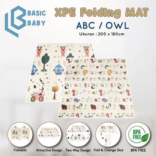 BASIC BABY XPE FOLDING PLAYMAT MAINAN BAYI/ MATRAS/KARPET BERMAIN ANAK / karpet lipat / mugu / mooimom / karpet anak