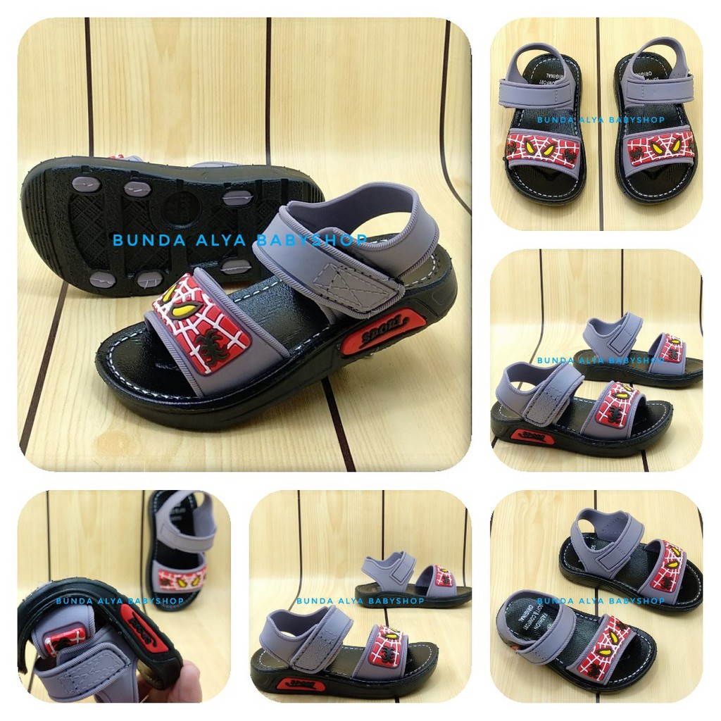 Sandal Anak Laki Laki IMPORT Usia 1 2 3 4 Tahun Kartun  - Sendal Anak Cewek Cowok Elastis Size 20 - 30 Karet Anti Licin