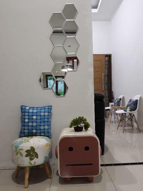 Hexagonal Mirror Silver 10pcs