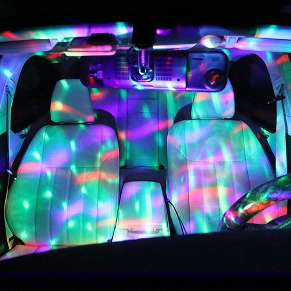 Lampu DJ Led usb Warnawarni Dengan Kontrol Suara Untuk interior Mobil