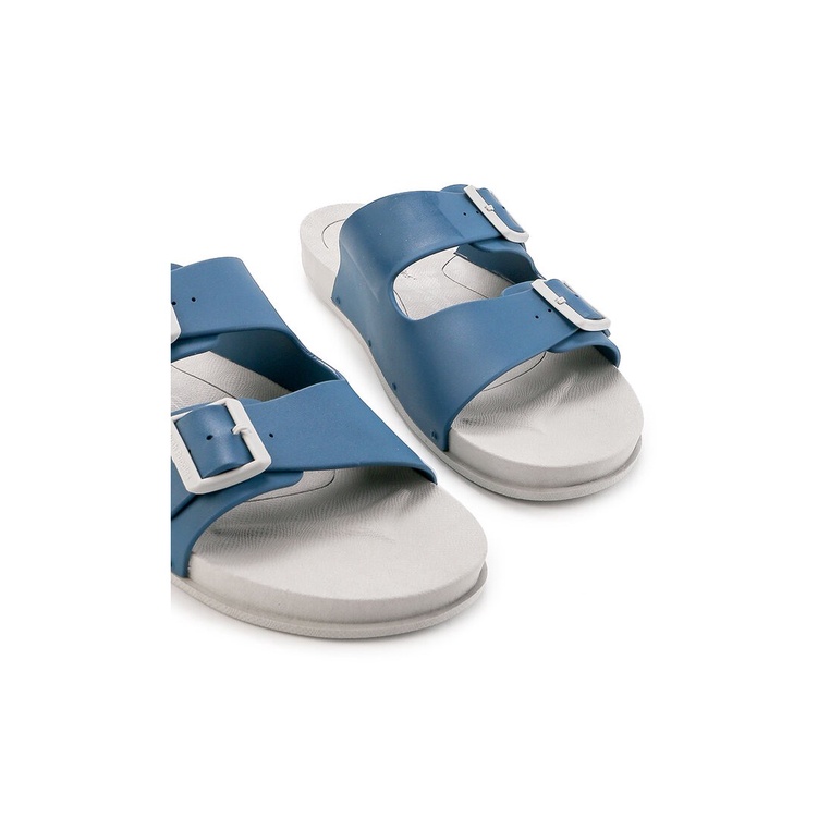 SANDAL SLIDE HUSH PUPPIES PRIA ORIGINAL CASUAL BRANDED BIRU NAVY HM10