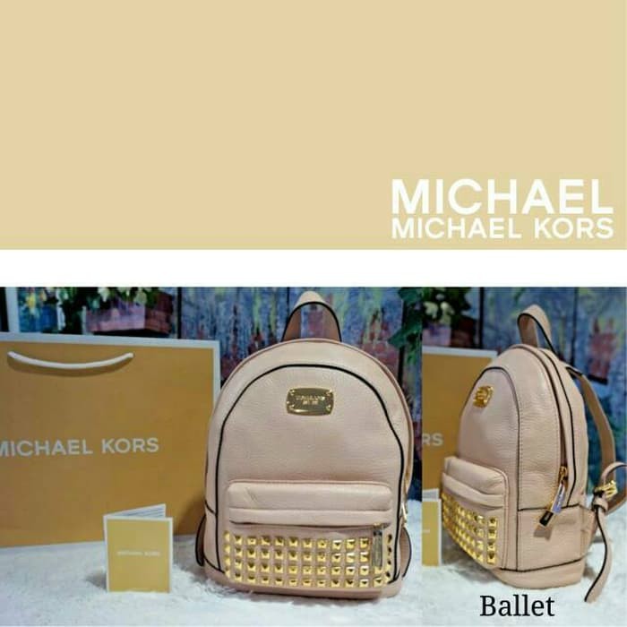 TAS RANSEL WANITA MICHAEL KORS JETSET XS GOLD TONE STUD LTHR ORIGINAL