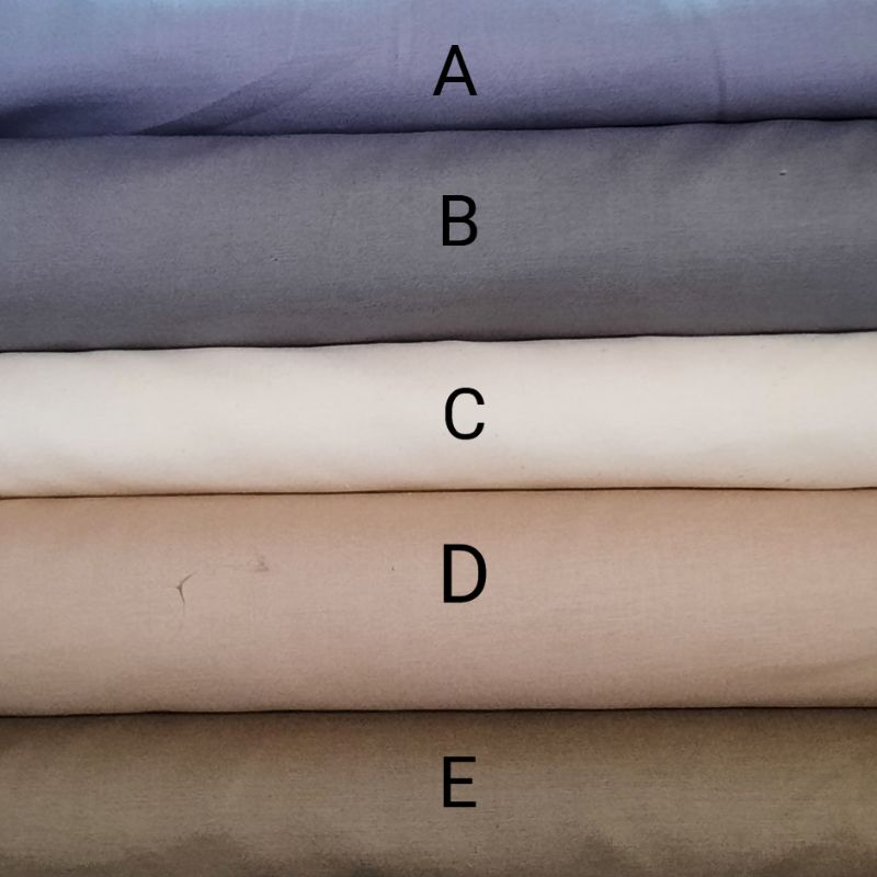 Kain Katun Oxford Polos Abu Putih Krem