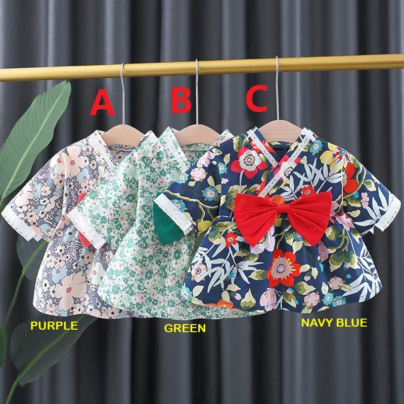 Kimono Baby Dress Flower Sakura Ribbon