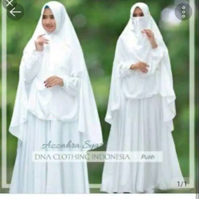 Baju pakaian muslim gamis syar'i cadar polos terbaru busui murah set khimar free cadar (jumbo)