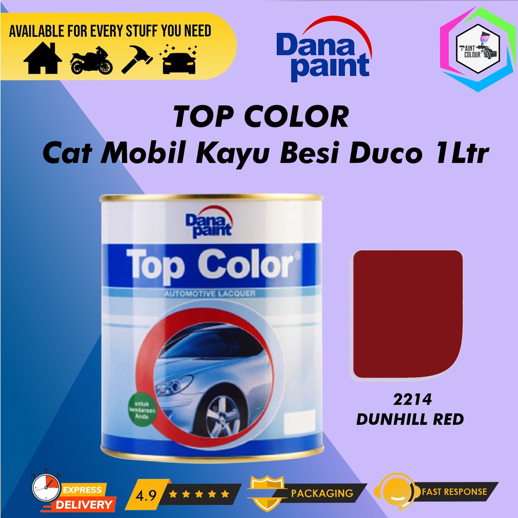 TOP COLOR 2214 Dunhill Red - Cat Mobil Kayu Besi Duco