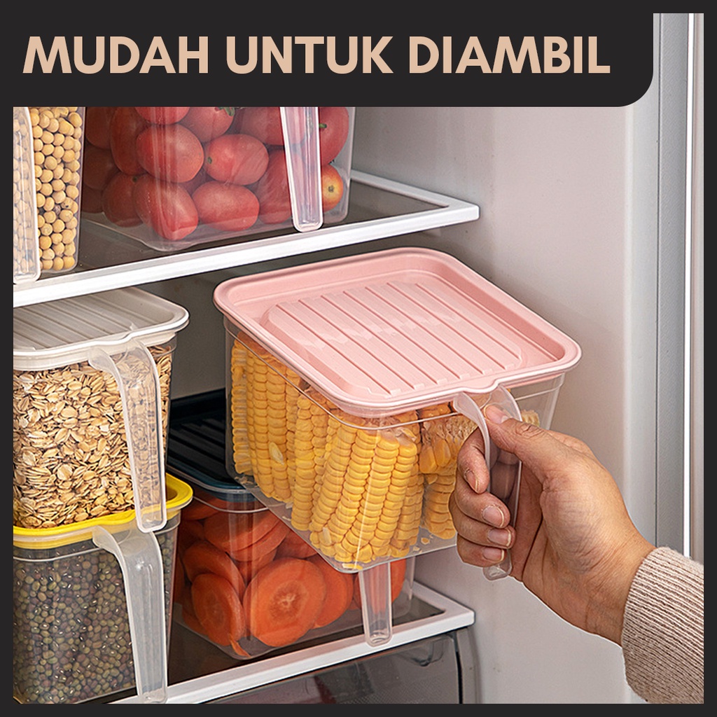 TEMPAT PENYIMPANAN MAKANAN DAPUR | FOOD STORAGE DENGAN GAGANG | KOTAK PENYIMPANAN KULKAS